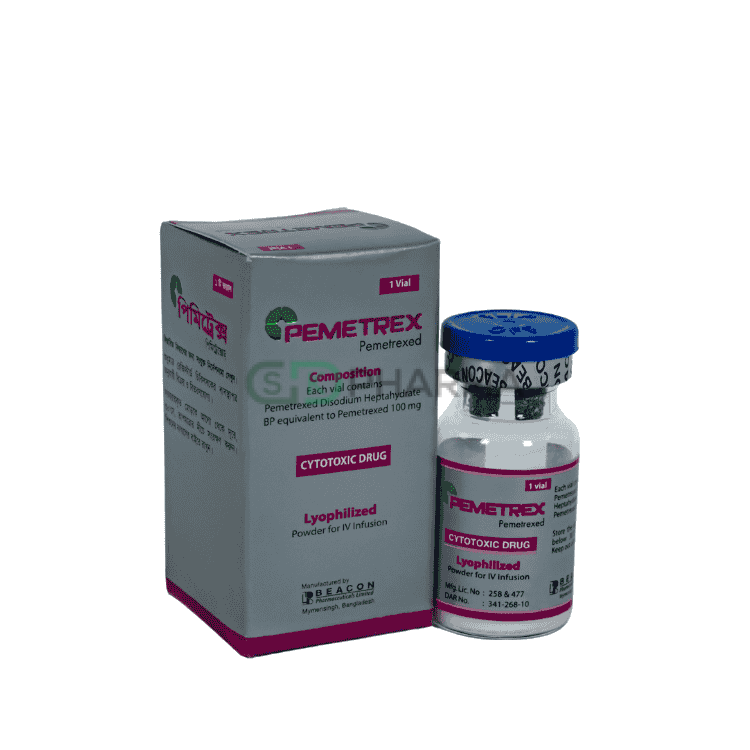 Pemetrex Injection 100 mg/4 ml (Pemetrexed)