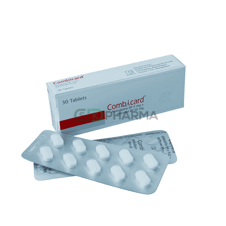 Combicard Tablet 5 mg+50 mg (Amlodipine Besilate + Atenolol)