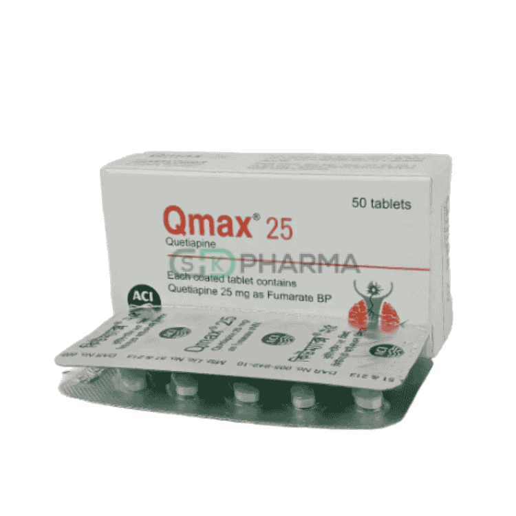 Qmax Tablet 25 mg (Quetiapine Fumarate)
