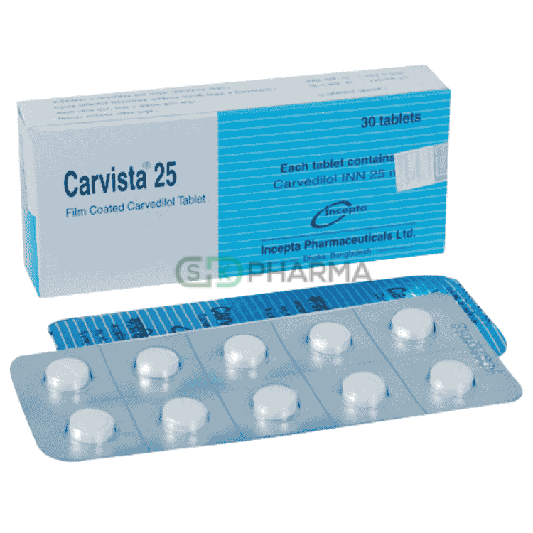 Carvista Tablet 25 mg (Carvedilol)