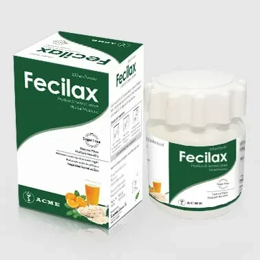 Fecilax Effervescent Powder 100 gm container, Ispaghula Husk [Psyllium] + Senna Extract (3.5 gm+7.5 mg)/5.38 gm