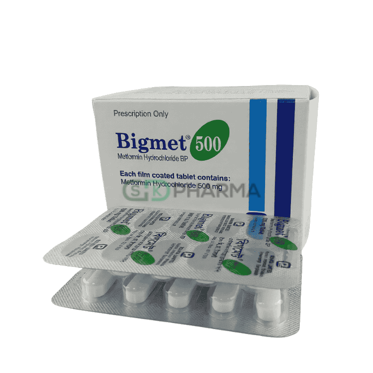 Bigmet Tablet 500 mg (Metformin Hydrochloride)