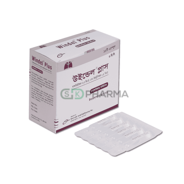 Windel Plus Respirator Solution (2.5 mg+500 mcg)/3 ml (Salbutamol + Ipratropium (Solution for inhalation))