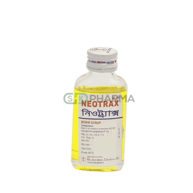 Neotrax Syrup 40 mg/5 ml (Levamisole Hydrochloride)