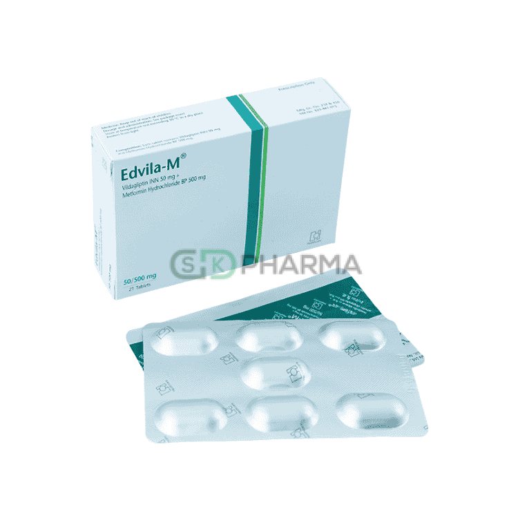 Edvila-M Tablet 50 mg+500 mg (Vildagliptin + Metformin Hydrochloride)