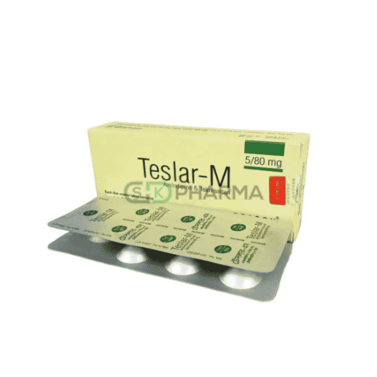 Teslar-M Tablet 5 mg+80 mg (Amlodipine Besilate + Telmisartan)