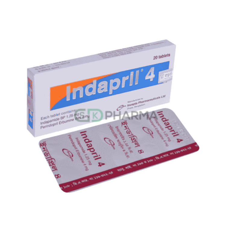 Indapril Tablet 4 mg+1.25 mg (Perindopril + Indapamide)