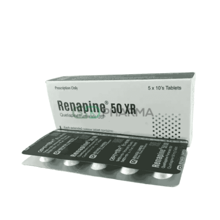 Renapine XR Tablet 50 mg (Quetiapine Fumarate)