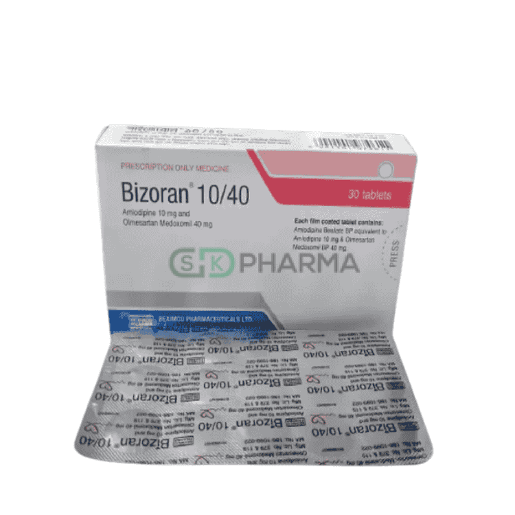 Bizoran Tablet 10 mg+40 mg (Amlodipine Besilate + Olmesartan Medoxomil)
