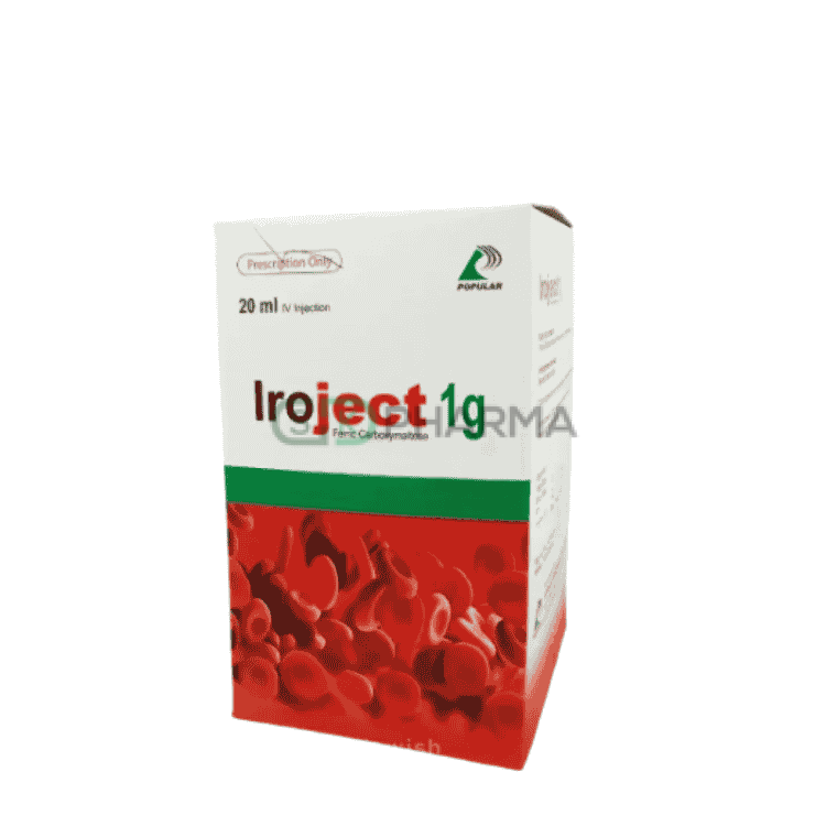 Iroject Injection 1 gm/20 ml (Ferric Carboxymaltose)