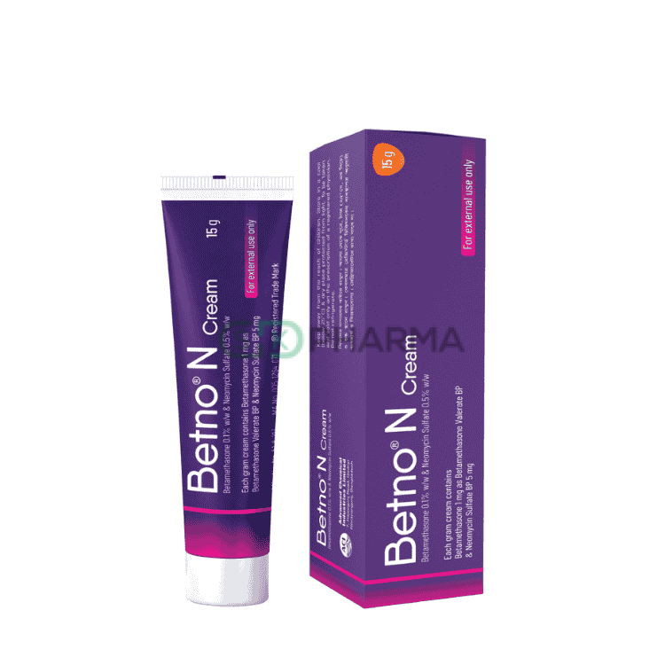 Betno N Cream 0.1%+0.5% (Betamethasone + Neomycin Sulphate (Topical))