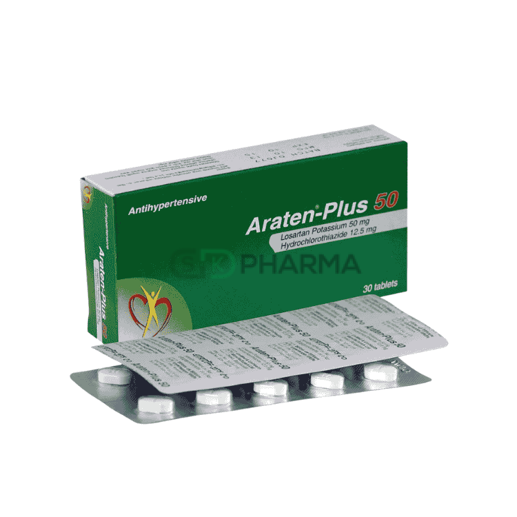 Araten Plus Tablet 50 mg+12.5 mg (Losartan Potassium + Hydrochlorothiazide)
