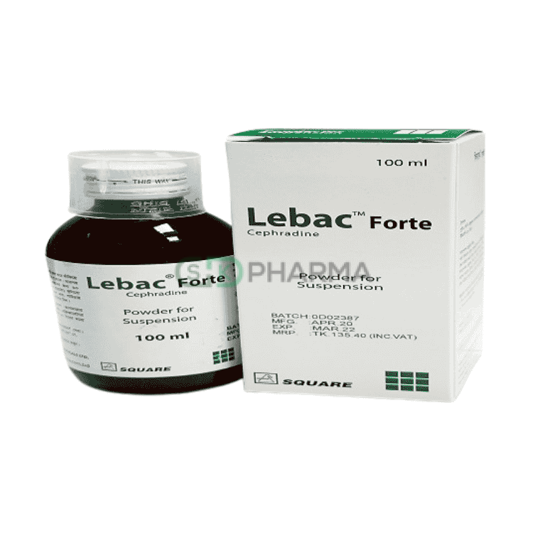 Lebac Forte Suspension 250 mg/5 ml (Cephradine)