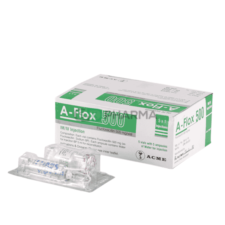 A-Flox IM/IV Injection 500 mg/vial (Flucloxacillin Sodium)