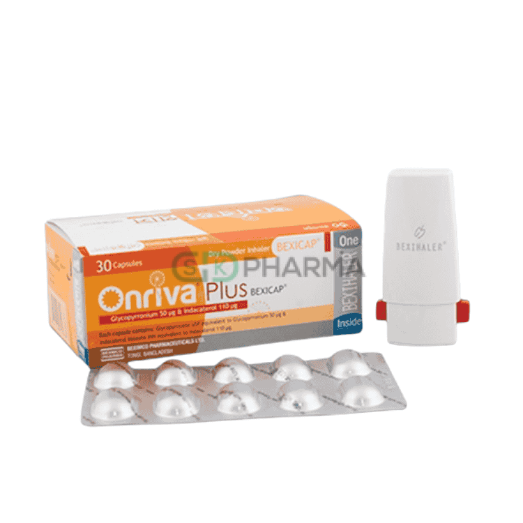 Onriva Plus Inhalation Capsule 110 mcg+50 mcg (Indacaterol + Glycopyrronium)