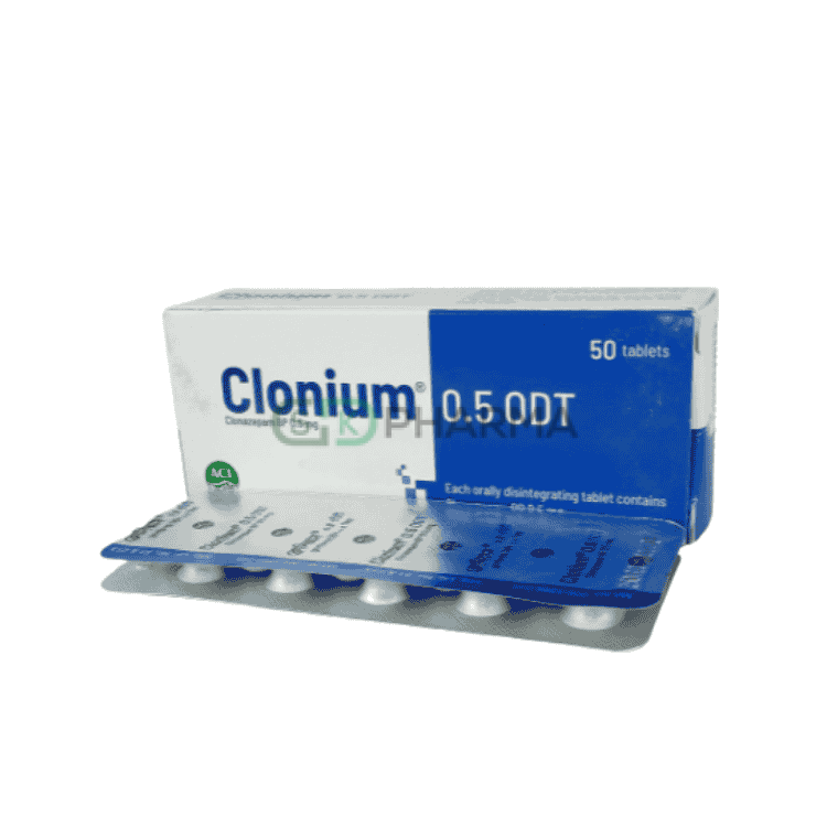 Clonium ODT Tablet 0.5 mg (Clonazepam)