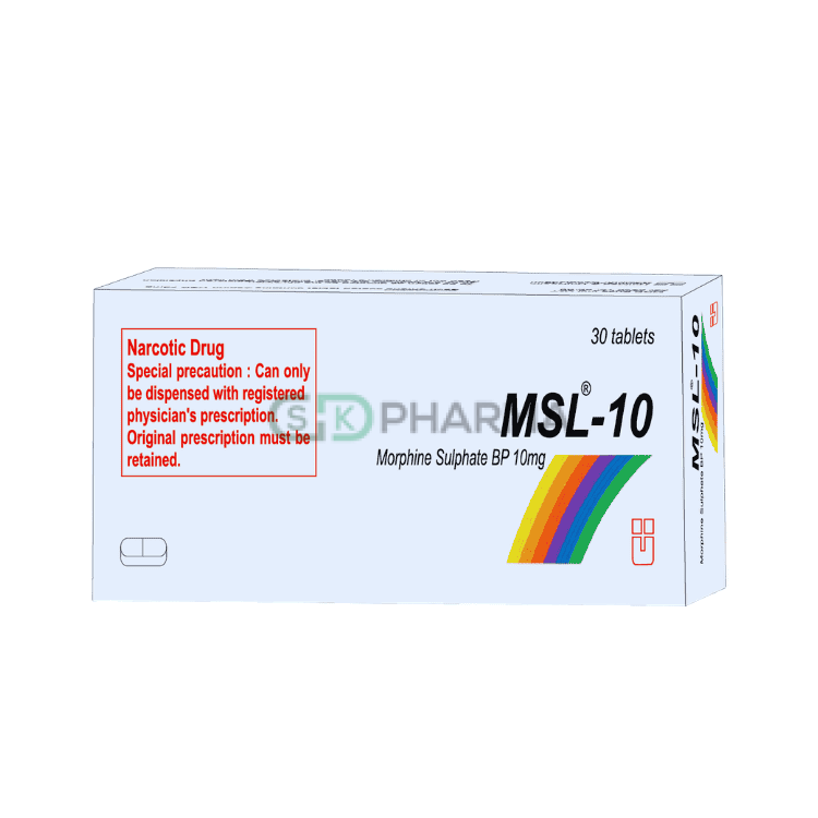 MSL Tablet 10 mg (Morphine Sulfate)