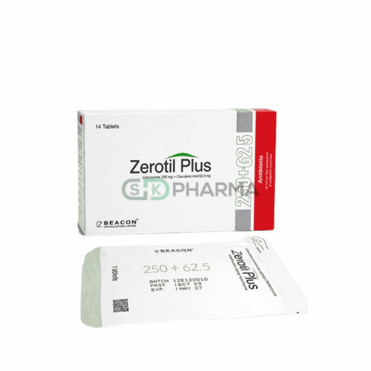 Zerotil Plus Tablet 250 mg+62.5 mg (Cefuroxime Axetil + Clavulanic Acid)