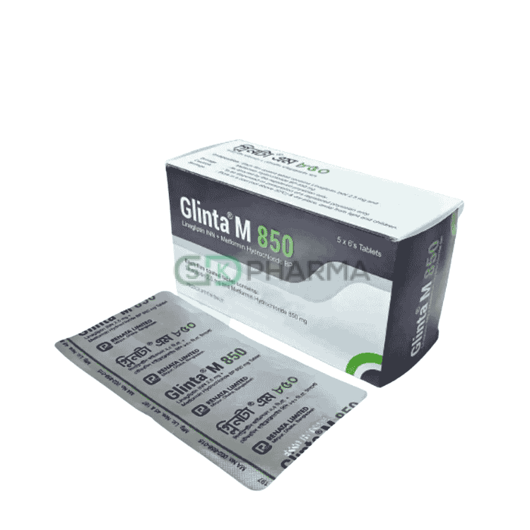 Glinta-M Tablet 2.5 mg+850 mg (Linagliptin + Metformin Hydrochloride)
