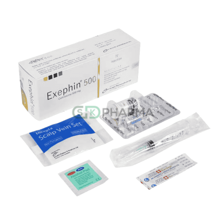 Exephin Injection 500 mg/vial IV (Ceftriaxone Sodium)