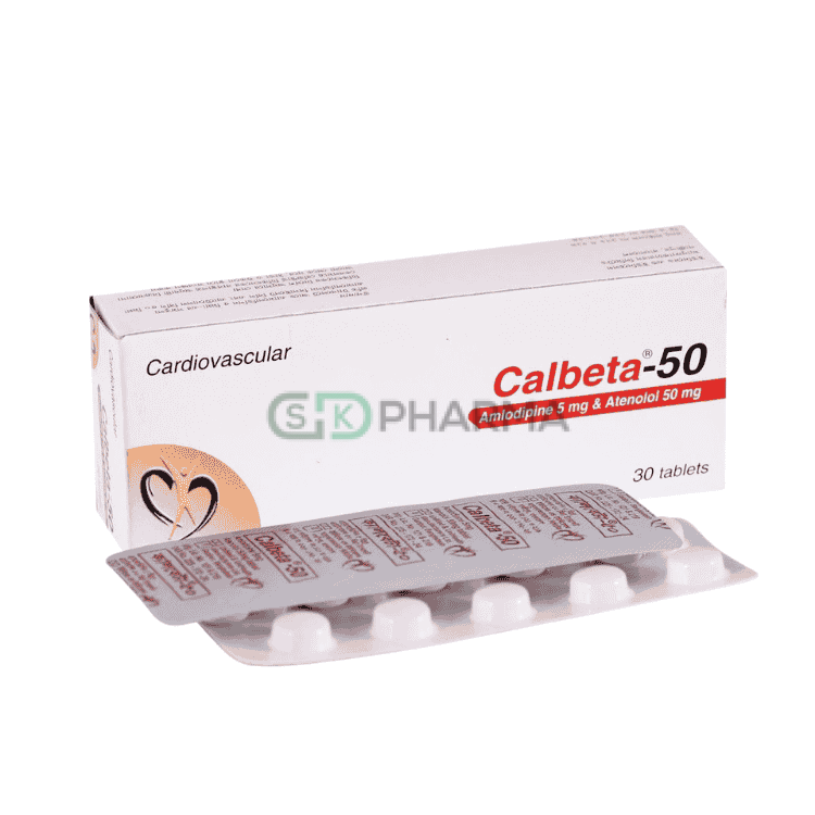 Calbeta Tablet 5 mg+50 mg (Amlodipine Besilate + Atenolol)