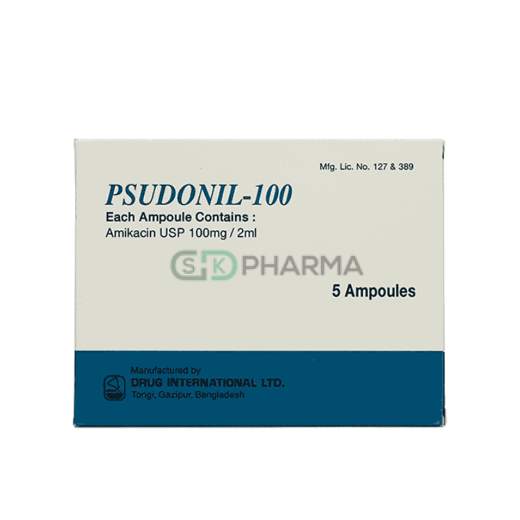 Psudonil Injection 100 mg/2 ml (Amikacin)