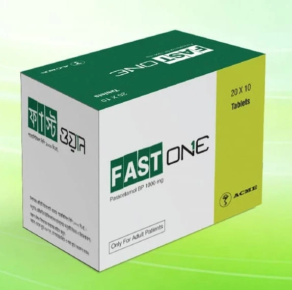 Fast One Tablet (10 tablets Strip), Paracetamol 1000 mg