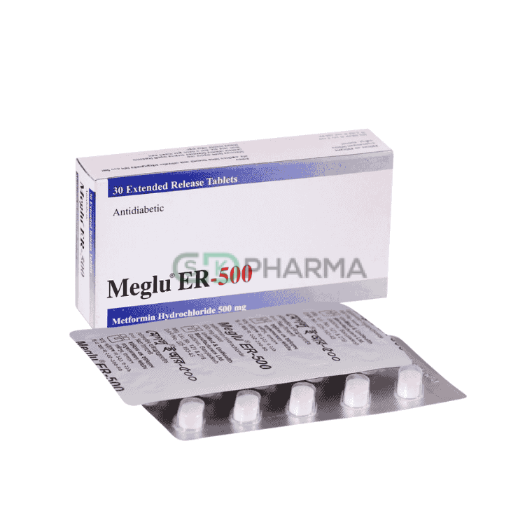 Meglu ER Tablet 500 mg (Metformin Hydrochloride)