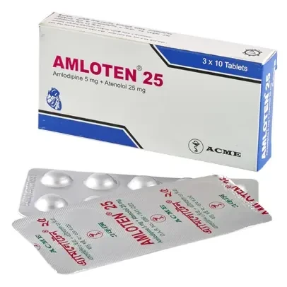 Amloten, Amlodipine Besilate + Atenolol 5 mg+25 mg