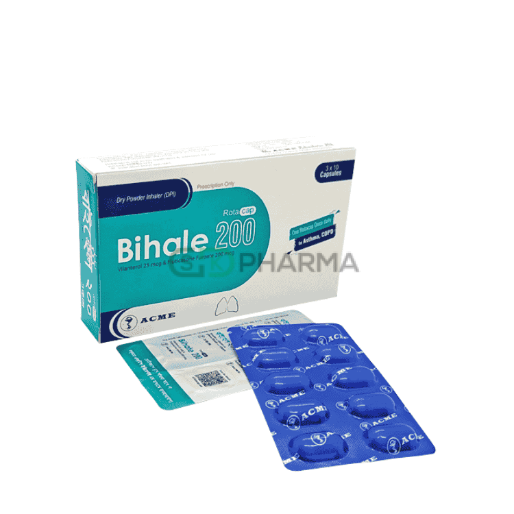 Bihale Inhalation Capsule 25 mcg+200 mcg (Vilanterol Trifenatate + Fluticasone Furoate)