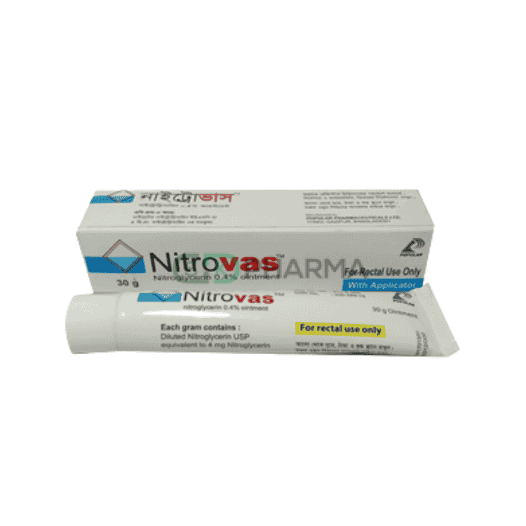 Nitrovas Ointment 0.40% (Nitroglycerin (Ointment))