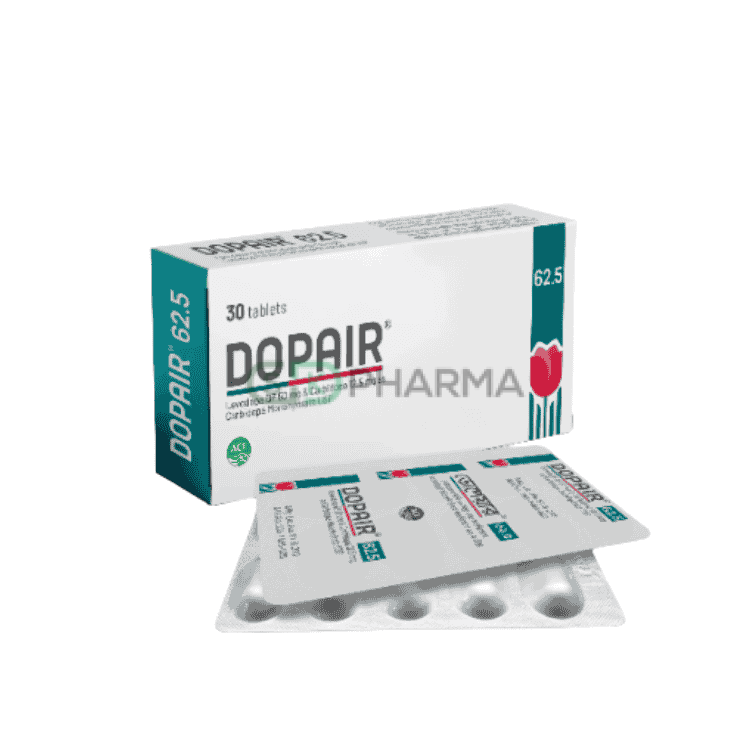 Dopair Tablet 50 mg+12.5 mg (Levodopa + Carbidopa)