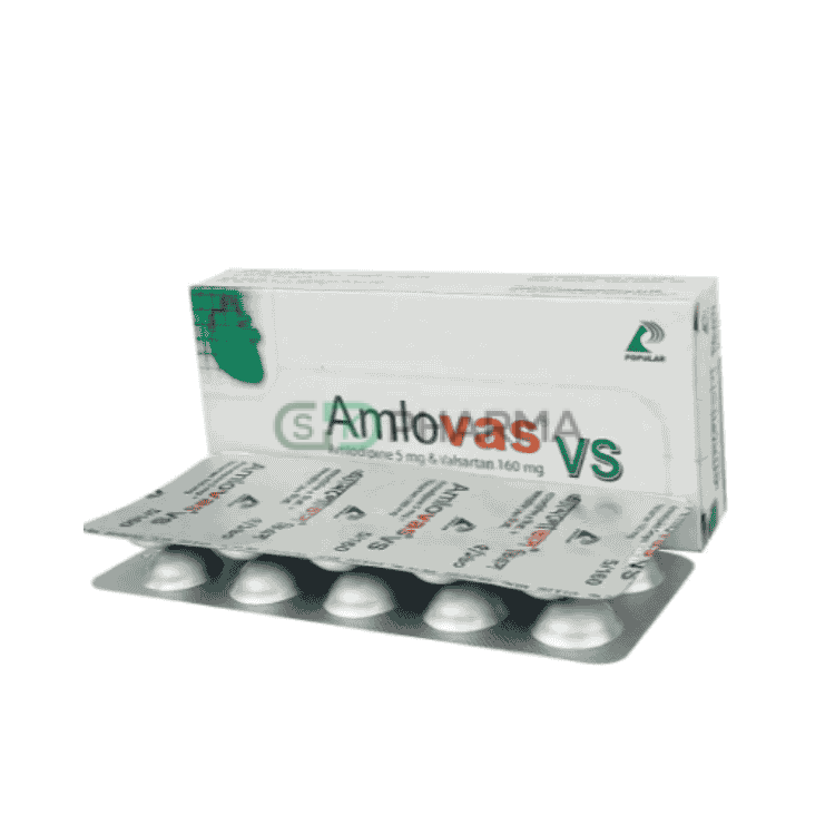 Amlovas VS Tablet 5 mg+160 mg (Amlodipine Besilate + Valsartan)