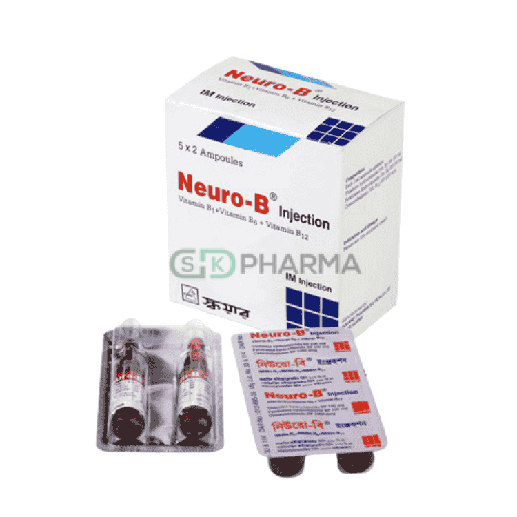Neuro-B Injection (100 mg+100 mg+1 mg)/3 ml (Vitamin B1, B6 & B12)
