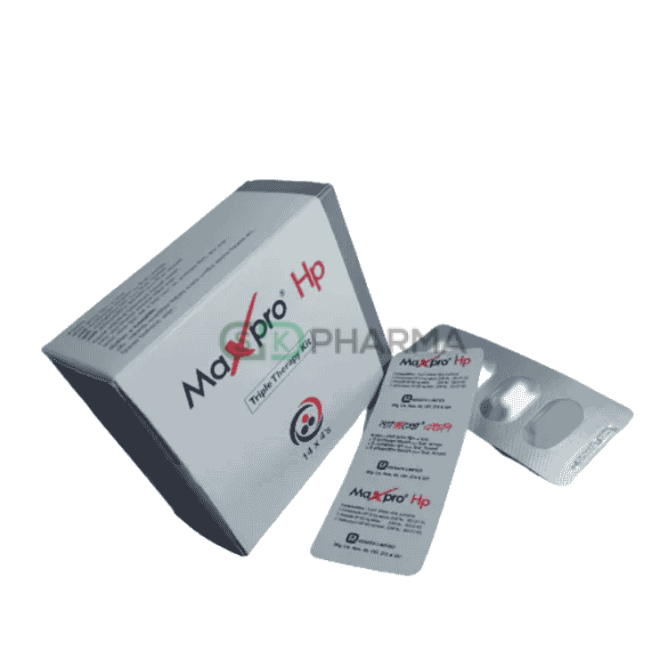 Maxpro Hp Tablet 20 mg+1000 mg+500 mg (Esomeprazole + Amoxicillin + Clarithromycin)