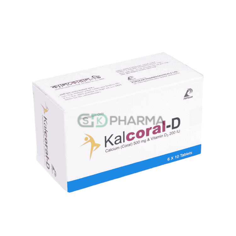 Kalcoral-D Tablet 500 mg+200 IU (Coral Calcium + Vitamin D3)