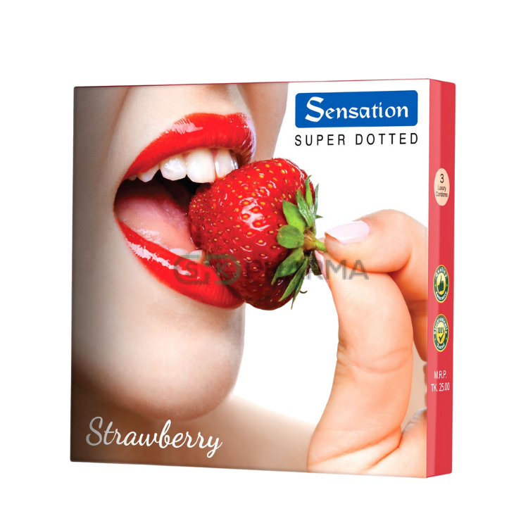 Sensation Super Dotted Strawberry Condoms