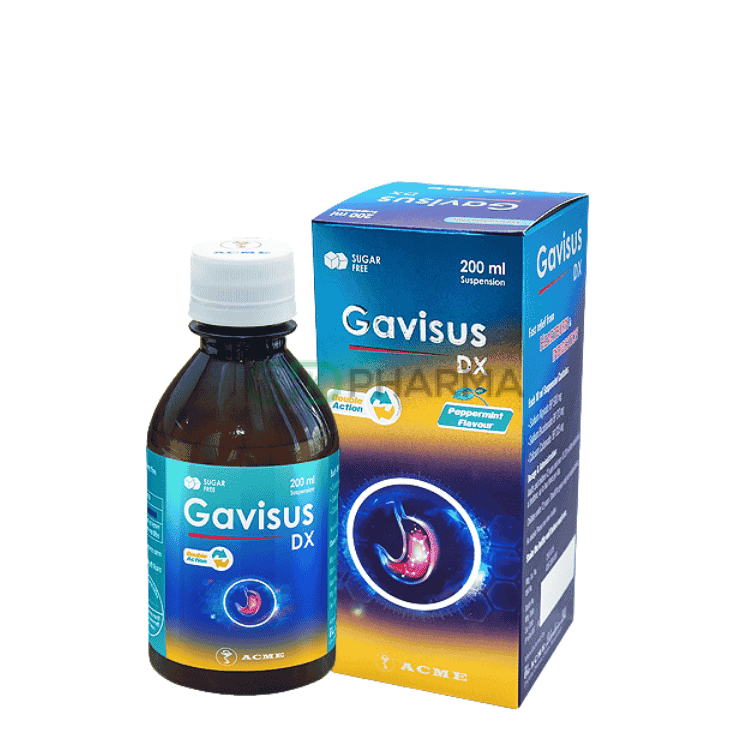 Gavisus DX Suspension (500 mg+213 mg+325 mg)/10 ml (Sodium Alginate + Sodium Bicarbonate + Calcium Carbonate)